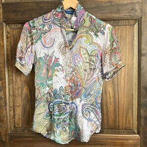 Georg Roth paisley Short Sleeve Top silk xxs